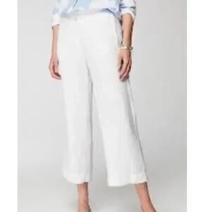 J. Jill PureJill 100% Linen White Cropped Wide Leg Pants, Size XL, NWT